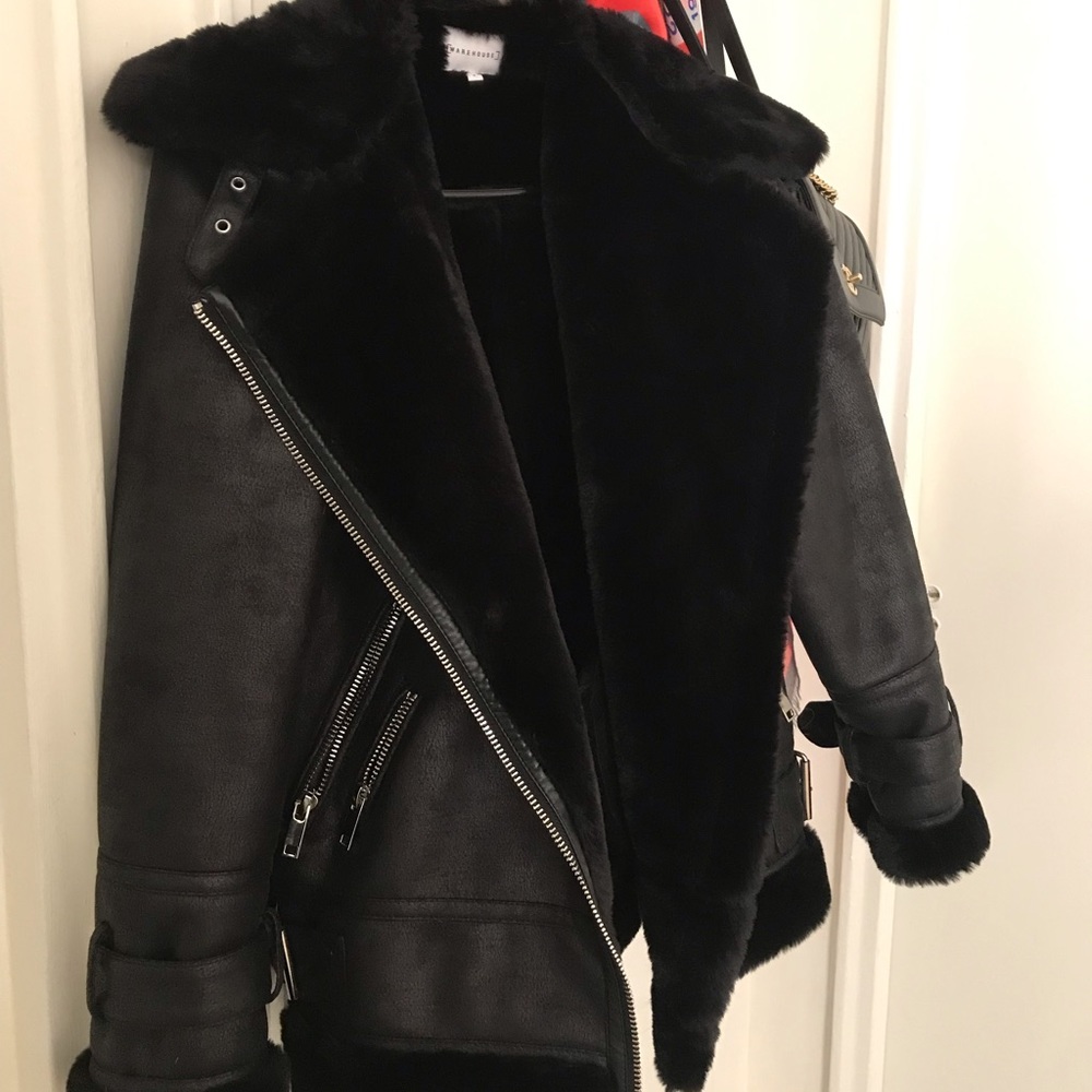 Black Cropped Street Moto Coat main image 0